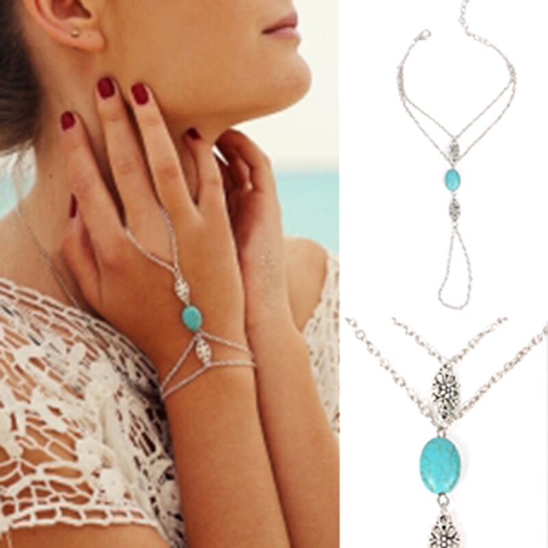 Women Charms Bead Chain Bracelets Vintage Link Bracelets Jewelry