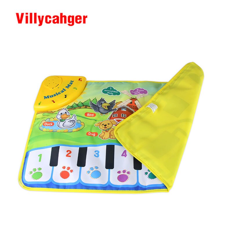 60X37Cm Cartoon Baby Musical Mat Tapijt Met 8 Toetsen Play Touch Piano Mat Baby Muziek Leren Educatief speelgoed Voor Kinderen