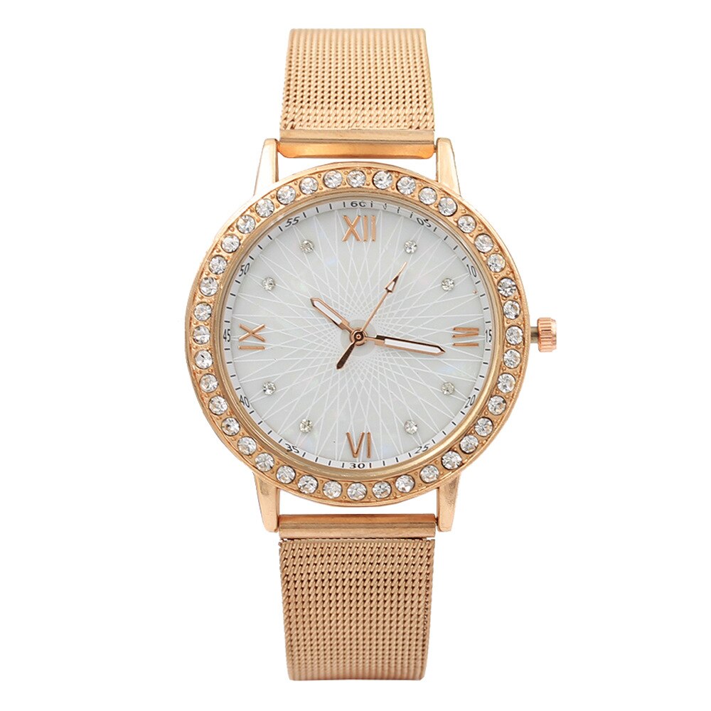 Woman Watch Golden Women Watches Luxury Rhinestone Stainless Steel Mesh Belt Ladies Quartz Female Clock часы reloj mujer