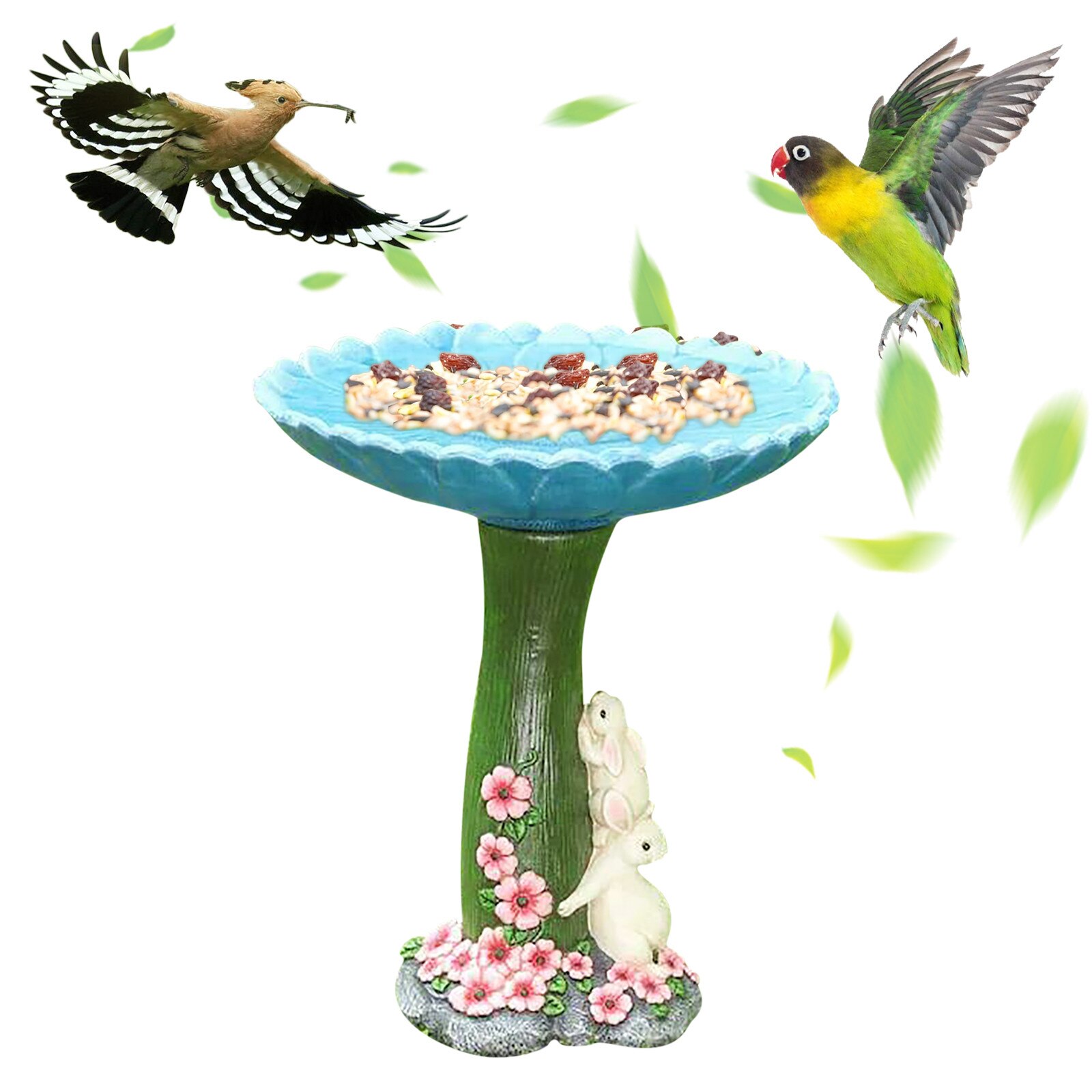 40# Tree Birdbath Resin Polyresin Antique Garden Bird Bath For Yard Garden Decor Statues Vintage Sculptures Décoration De Jardin