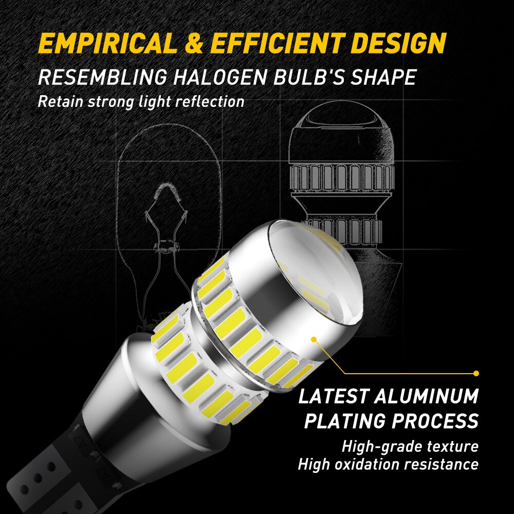 Auxito 2Pcs 2000LM T15 Led Lamp Licht W16W Led Canbus Geen Fout 4014 42-SMD 912 921 Lamp Auto Backup reverse Light Auto Lamp 6000K