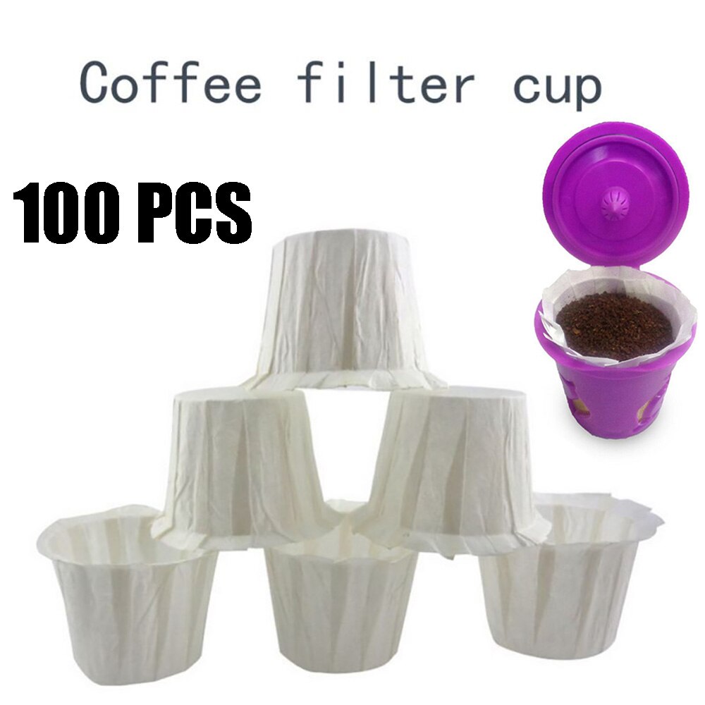 100 Pcs Home Kitchen Koffie Filters Wegwerp Papieren Filters Kopjes Enkele Serveren Papieren Filters Cups Vervanging Koffie Filters