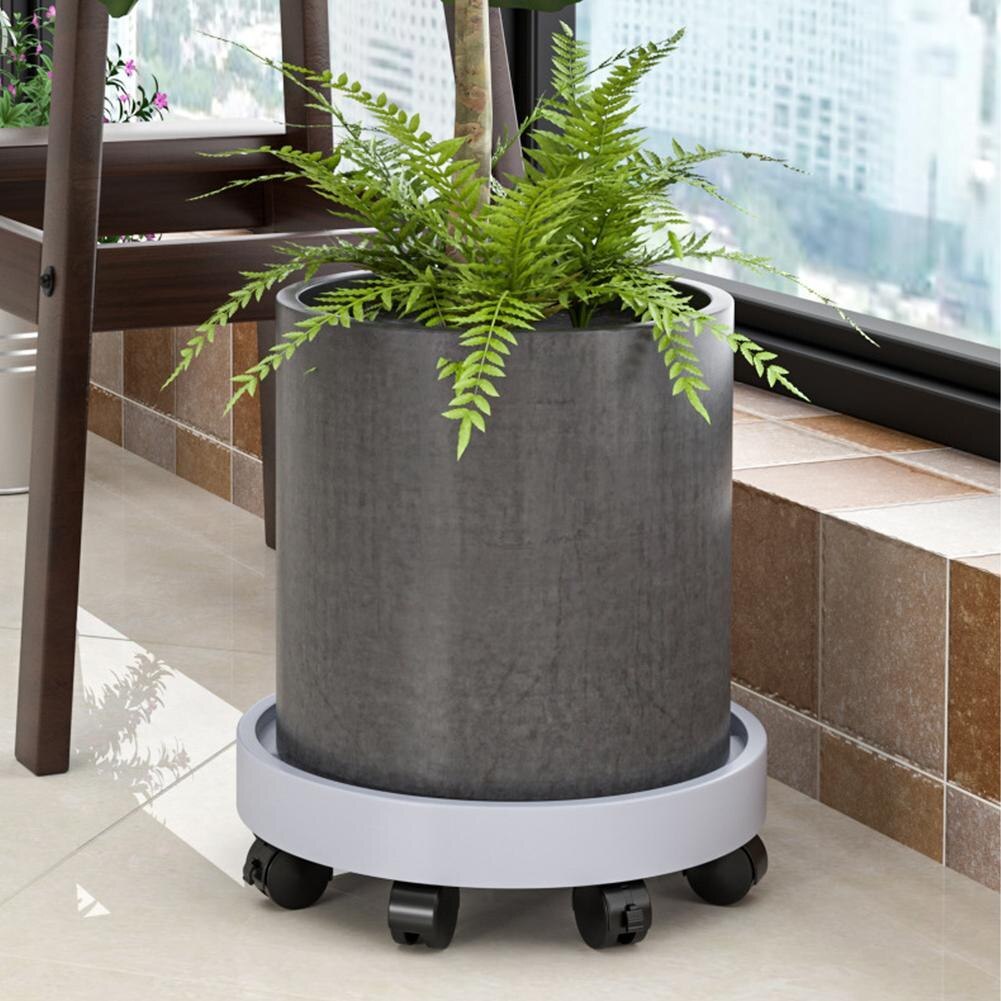 Plant Stand Indoor Planter Caddy Round Flower Pot Mover Trolley Plant Caddy Stand Wheels Rolling Outdoor Garden Supplies