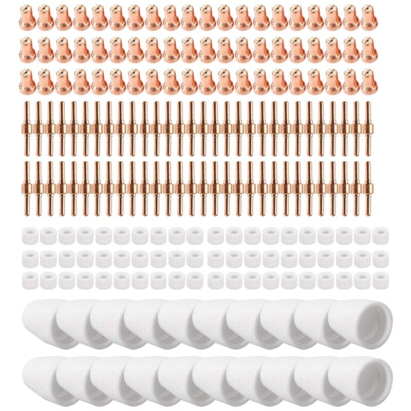200Pcs PT-31 JG-40 WSD-LG40 Plasma Elektrode Tips Nozzle Uitgebreide Lijkwade Shield Cup Kit Forcut50d 50 40 Plasma Cutter: Default Title