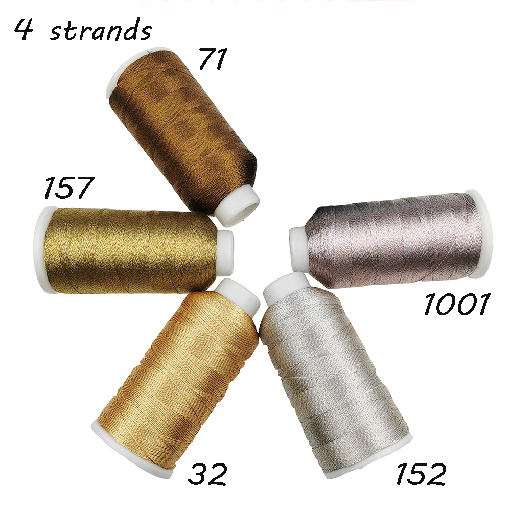 Sanbest – fil à tisser métallique 4 brins, fil de tissage de , fait à la main, Bracelet, point de couture, tatouage,
