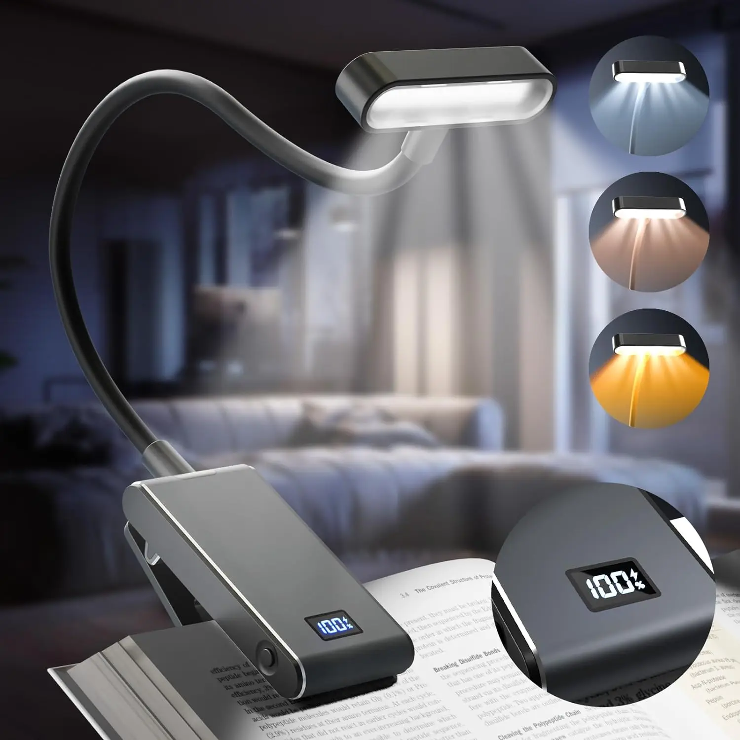 Reading Screen Light Color Aluminum Rechargeable Reading Light 3 colors 3 bri... – Grandado
