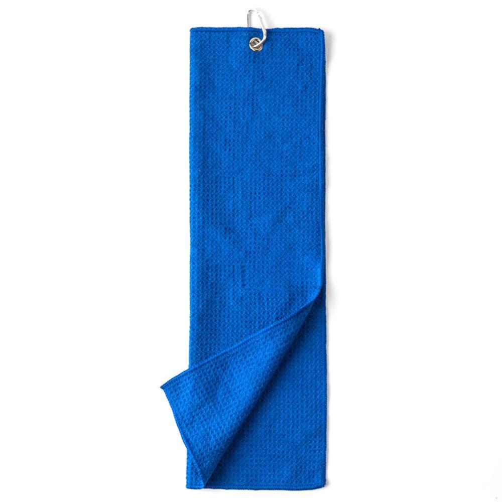Golfhåndklæde vaffelmønster bomuld med karabinhage rengøring renser kugler krog klubber mikrofiber håndklæder  i6 s 2: Blå