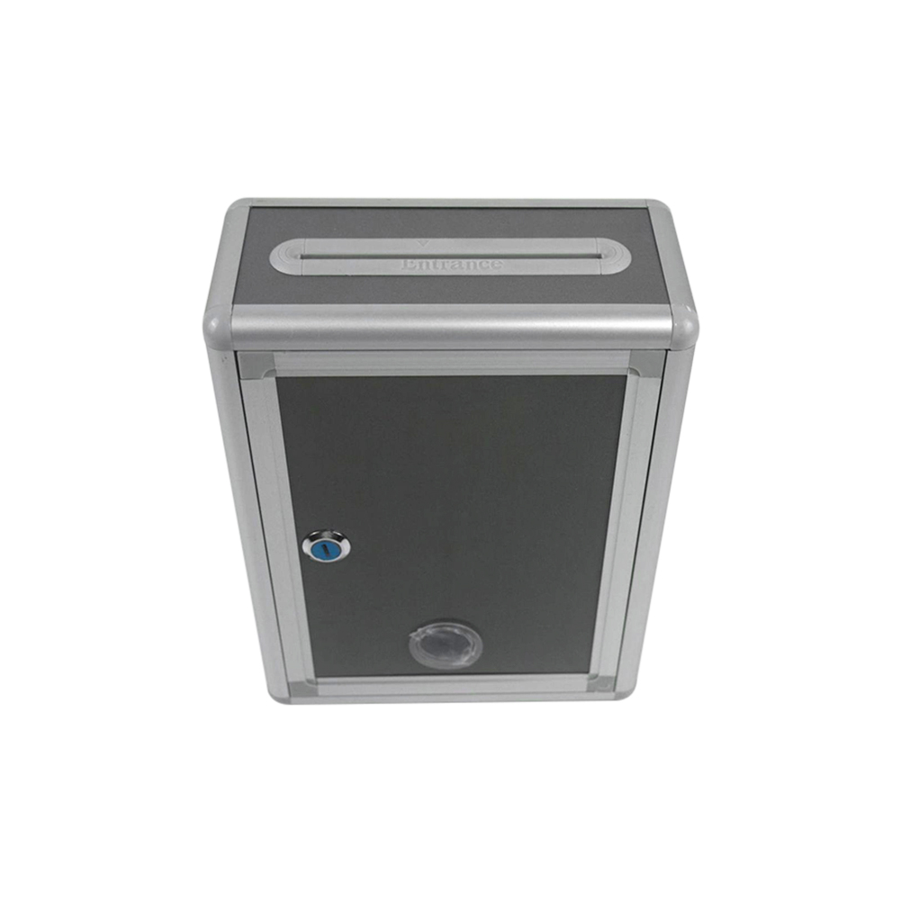 Post Box Garden Ornament Letter Wall Mounted Aluminum Alloy Silver Large Capacity Weatherproof Lockable Secure Home Outdoor