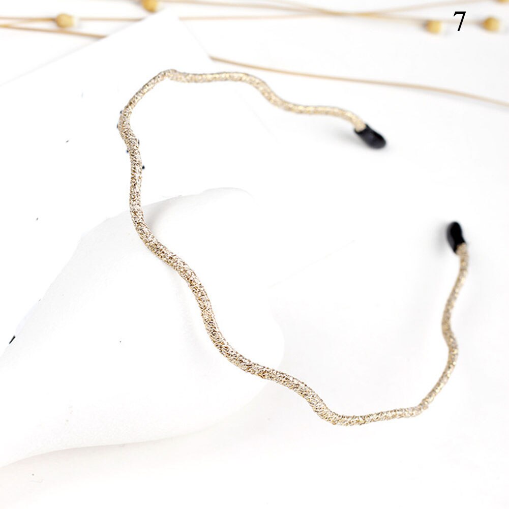 Vrouwen chique super dunne glitter haaraccessoires golvende glanzende metalen kleur hoofdband zomer haarband voor vrouwen en meisjes: 7