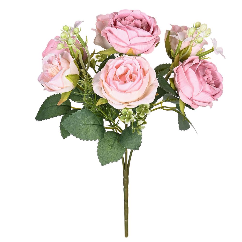 5 fork 15Head Silk Rose For Wedding arch Christmas Wreath Decoration Home Living Room bonsai Photography prop Artificial Flowers: VIOLET/紫罗兰