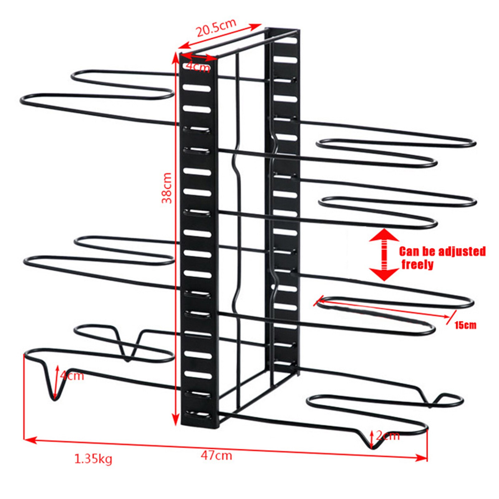 Pot Rack Organizer 5/8 Tier Optional Pans Lid Oragnizer Kitchen Counter Cabinet Pot Lid Holder J2Y