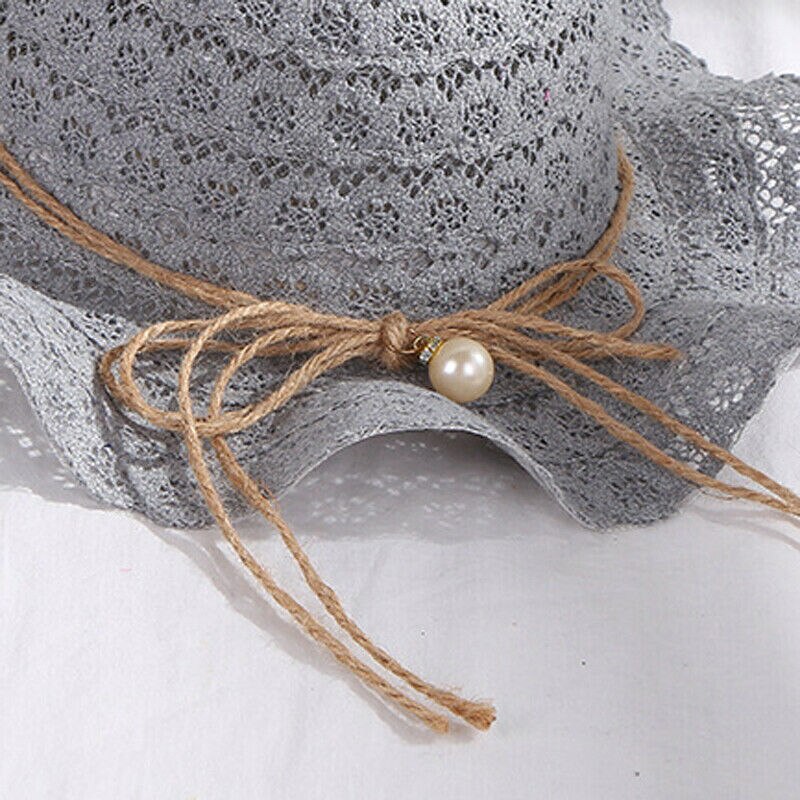 Sommer baby barn blonder bølge strandbøtte lue barn cap perle sammenleggbar solhatt