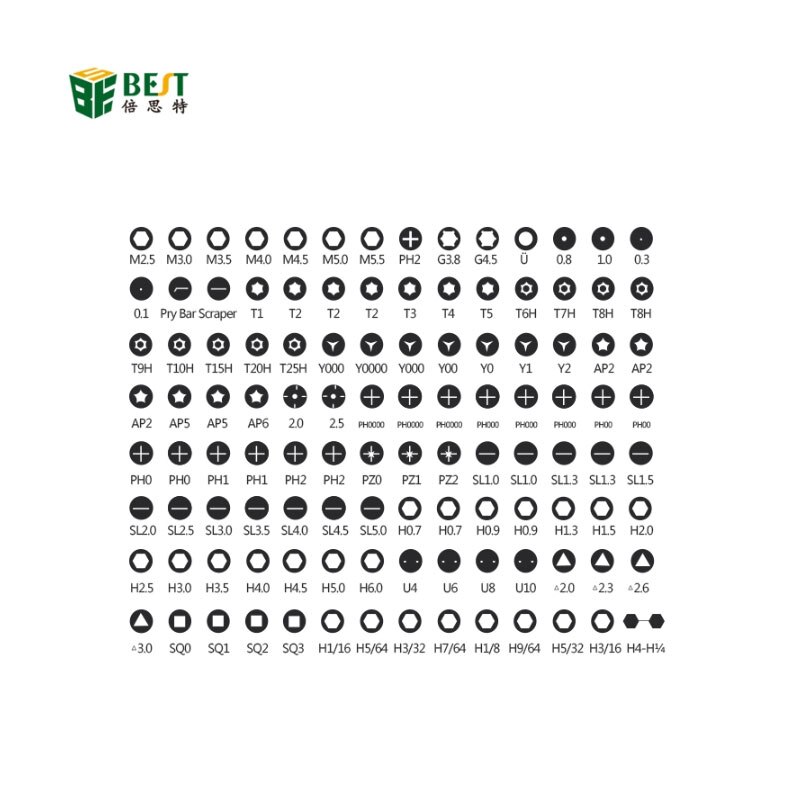 BST-117 126 in 1 Screwdriver Set Magnetic Screwdriver Bit Torx Multi Precision Screwdriver for Phone Electronic Device Hand Tool
