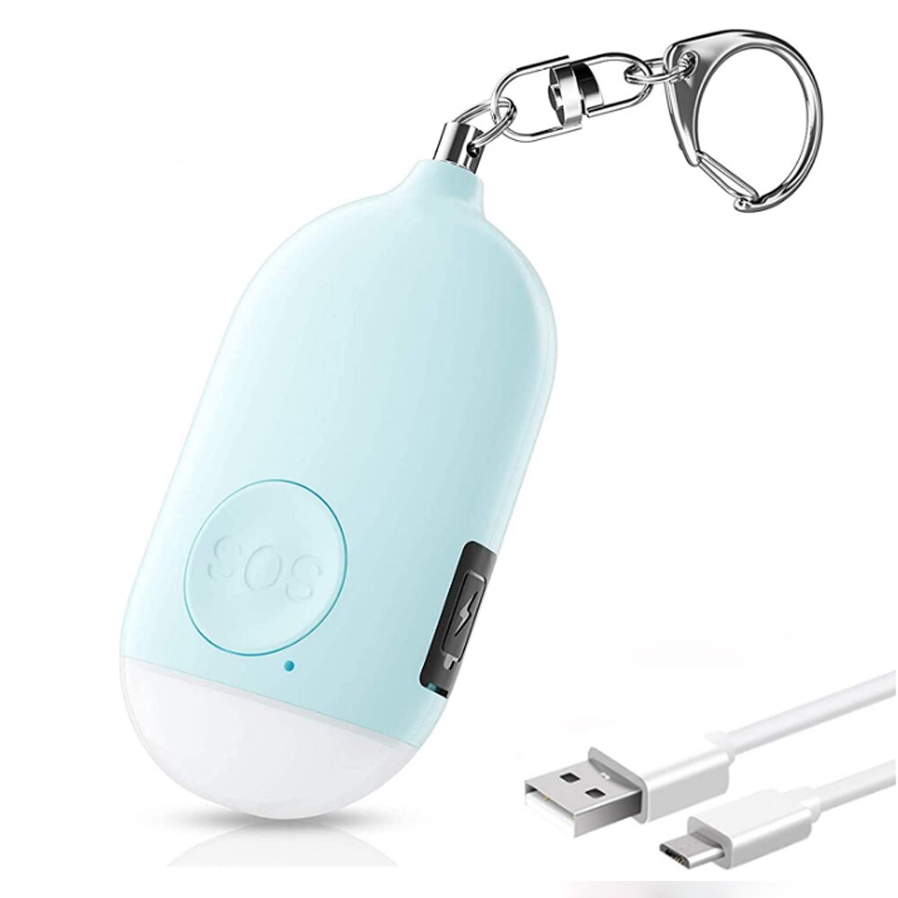 La Sécurité Alarme D'autodéfense Sirène-Portable pour Les Femmes w/SOS LUMIÈRE LED & mousqueton Aide des Aînés Et enfants Appel D'urgence: Bleu