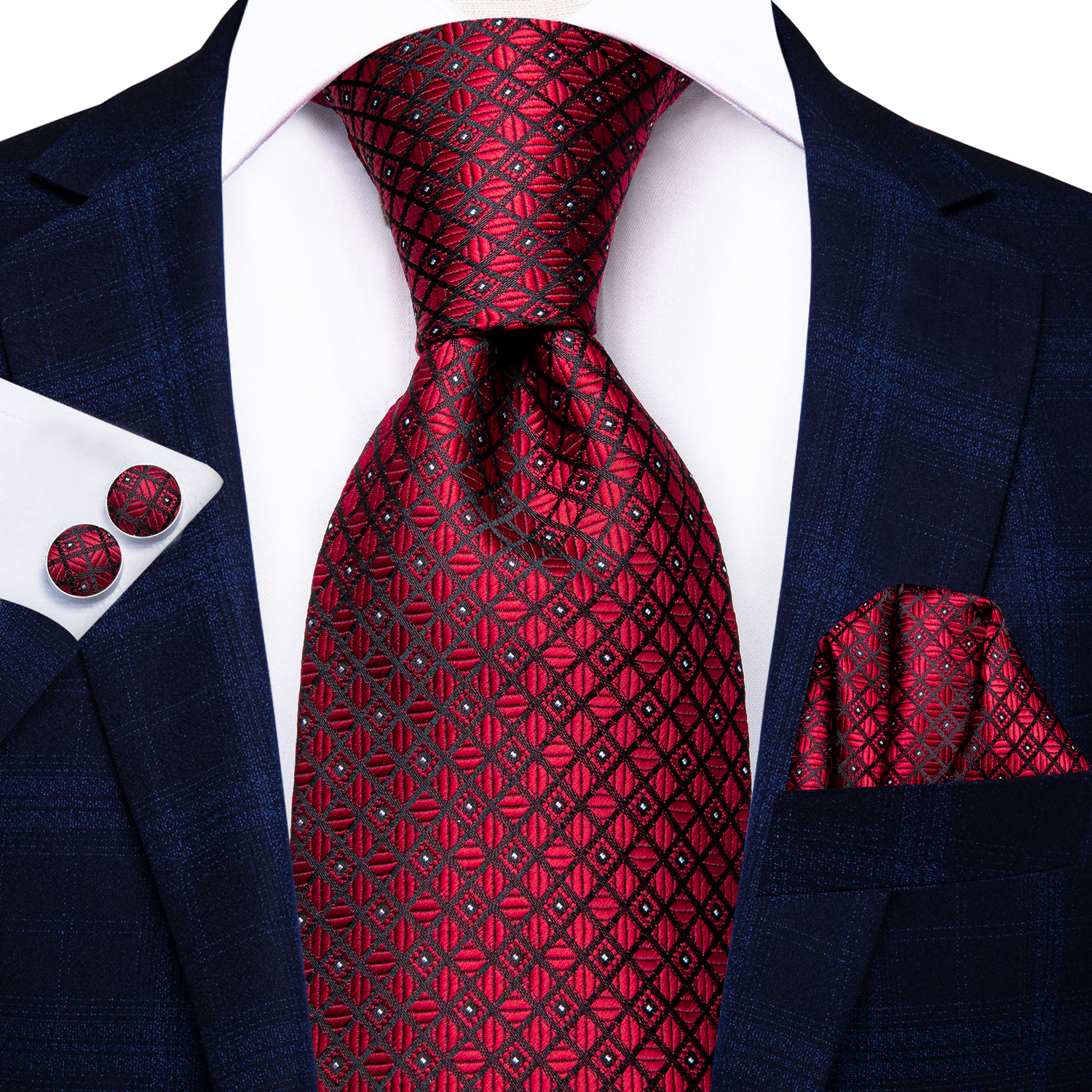 Hallo-binden Plaid Punkte Lila Grau Herren Elegante Krawatte Taschentuch Manschettenknöpfe für Rauchen Klassische Seide Luxus Krawatte für Mann: Braun