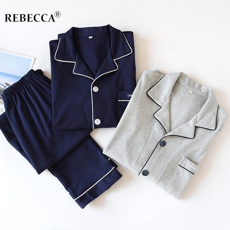 Pijama de algodón grueso para hombre, ropa de dormir de manga larga y pantalones largos, Color sólido, para primavera y otoño, para el hogar