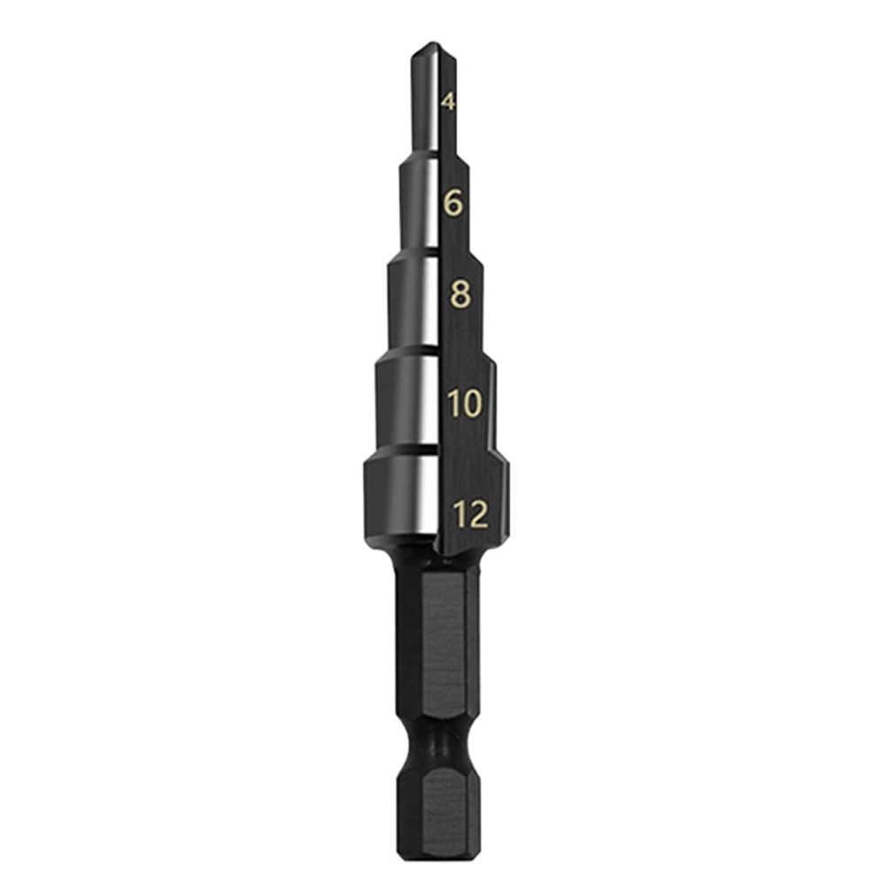 HSS stappenboorset met rechte groef, titanium gecoat hout, metaal, gatensnijder, kernboorset: Goud