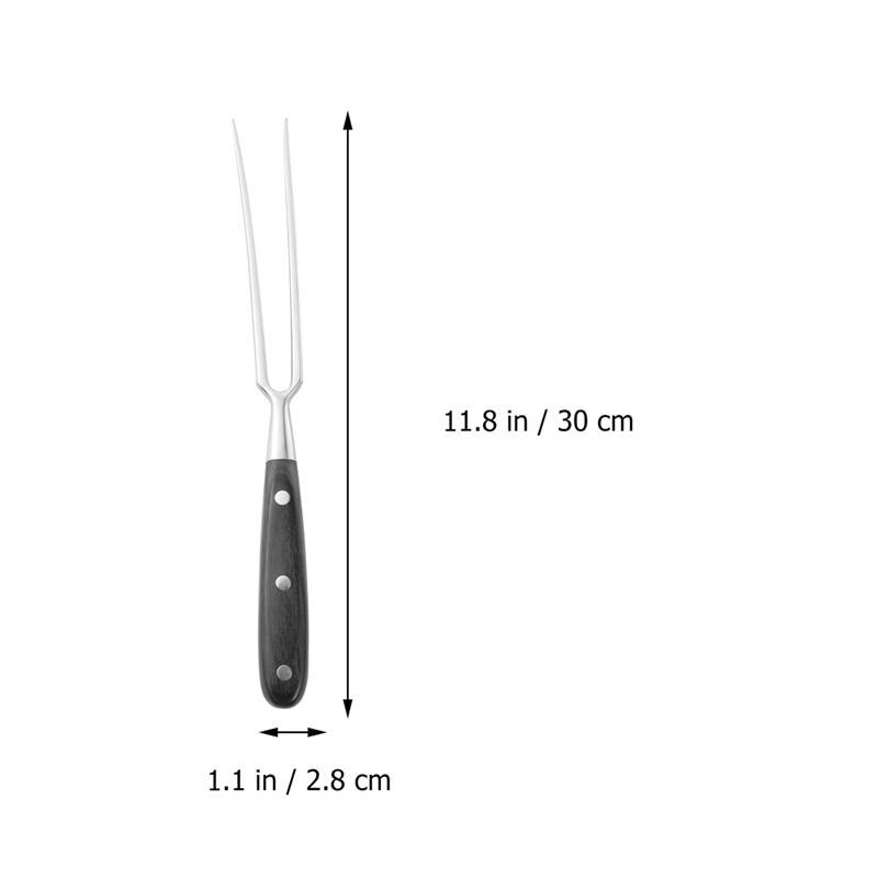 Rvs Barbecue Spiesjes Roosteren Stok 2-Prong Vlees Grillen Vork Bbq Gereedschap Met Houten Handvat Voor Camping Picknick