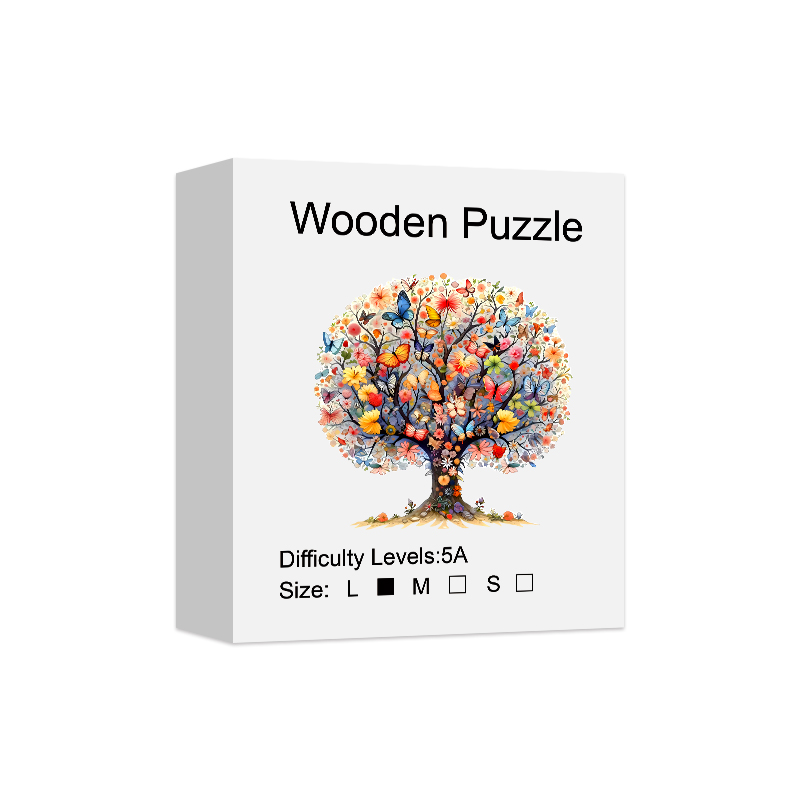 Tree of life Wooden Puzzle, Concentration Training For Adults, Hallowee Christma Birthday , Home Decor: WHITE