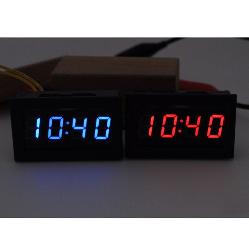 LED DIY Vehicle Electronic Clock KIT Car Motorcycle Timer LED Digital Display Power-off Memory DC4.5-30V Red Green Blue
