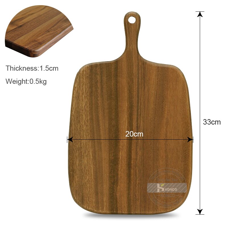 33*20cm Wooden Board Chopping Blocks Wood Cutting Board with Handle Hardwood Chopping Whole Tray Cutting Board No Paint