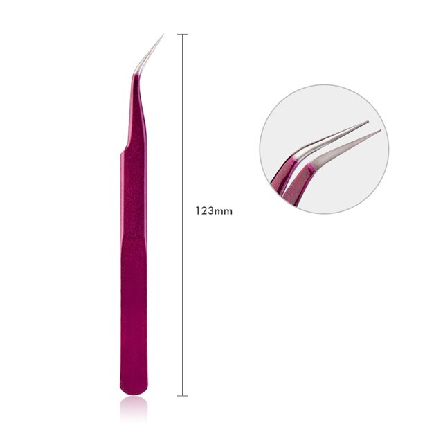Gekleurde Wimper Pincet Voor Extensions Professionele Rvs Lash Pincet Set Make-Up Tool Wimper Extension Supplies: Roze