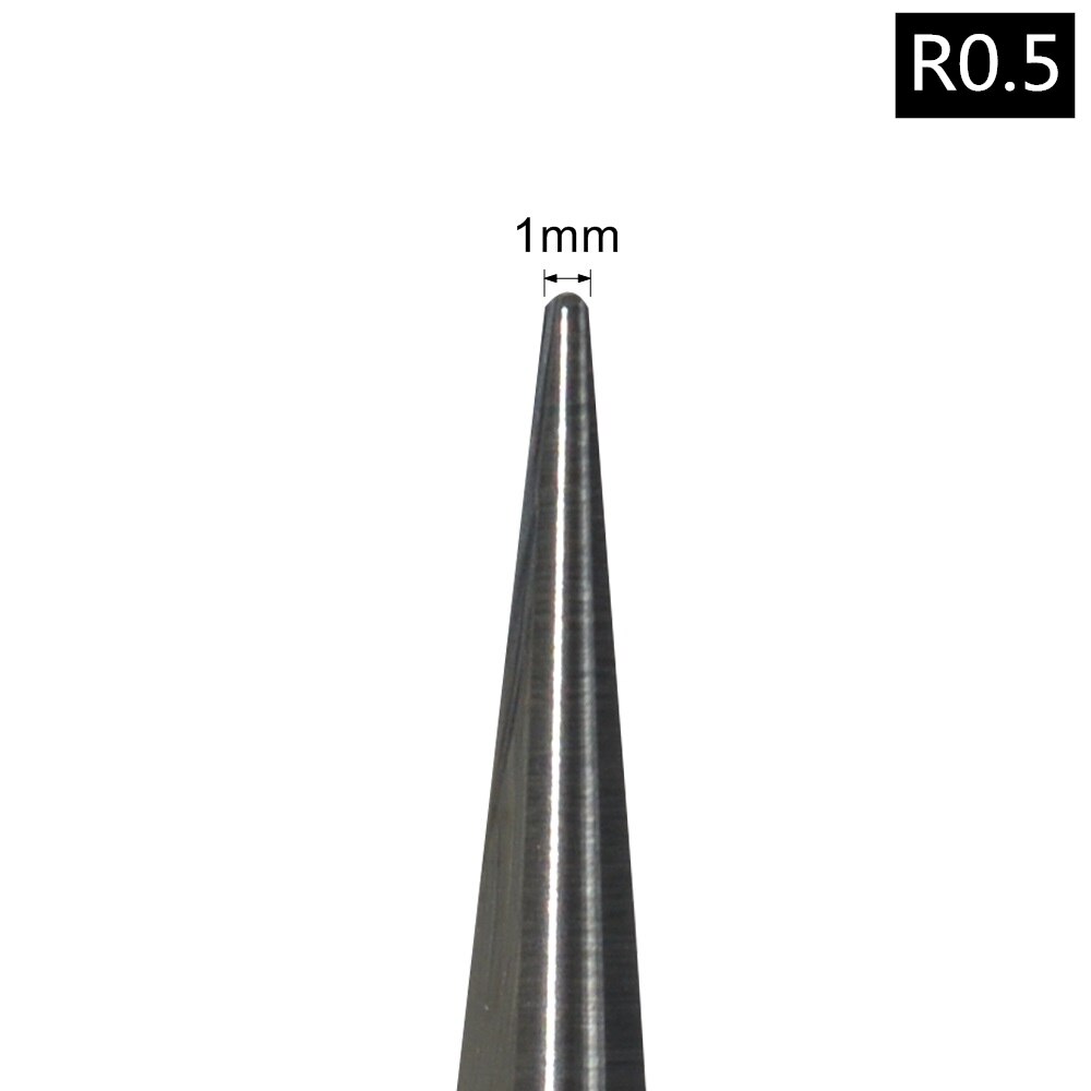 6mm * 80L, 5 stuks, Taper Ball nose Cone End Mill, CNC frees, vhm tool, houtbewerking router bit