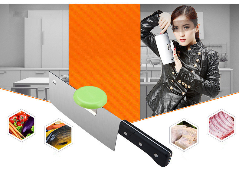 1PC Stainless Steel Knife Cap Cut Chicken Bones Chopping Booster Knife Bracket Cap Holder For Meat Cleaver Cooking Tool OK 0324