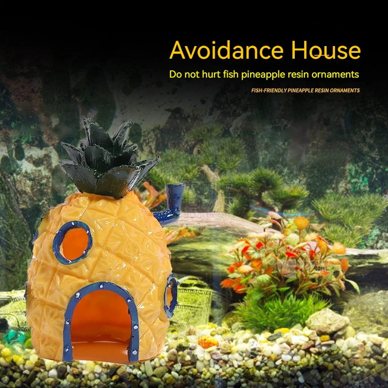 Aquarium Decoratie Landschapsarchitectuur Accessoires Aquarium Aquarium Decoratie Stripfiguur Ananas Huis Decoratie