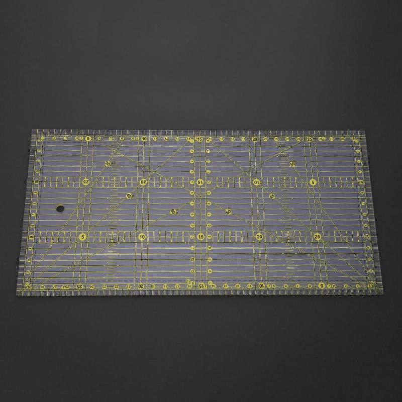Kuttelinjal flerbruks lappeteppe quilt linjal gjør-det-selv plagg tegning kutte håndverk linjal symattesett 30 x 15cm