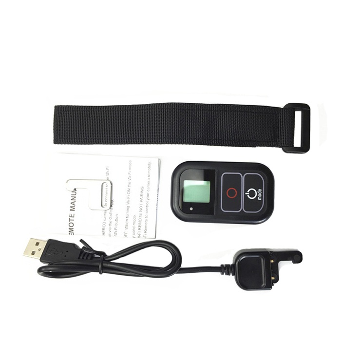 Nuevos accesorios para GoPro Hero 3 4 5 Fusion GoPro Control remoto WiFi inalámbrico + Cable de carga para GoPro Hero 678 sesión negro