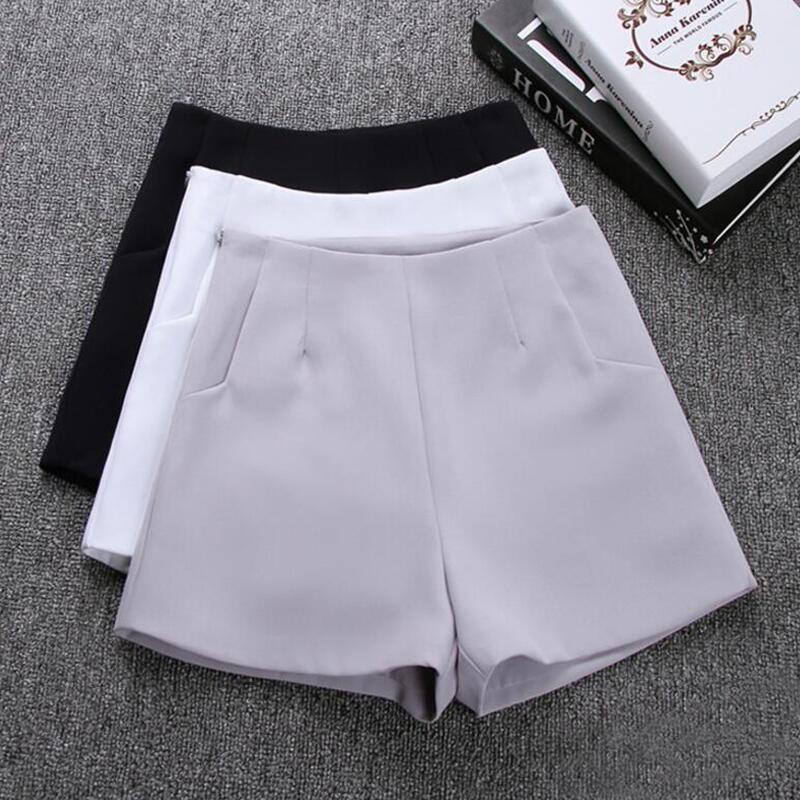 Sommar kvinnor shorts kjolar hög midja casual kostym shorts svart vit kvinnor korta byxor dam shorts