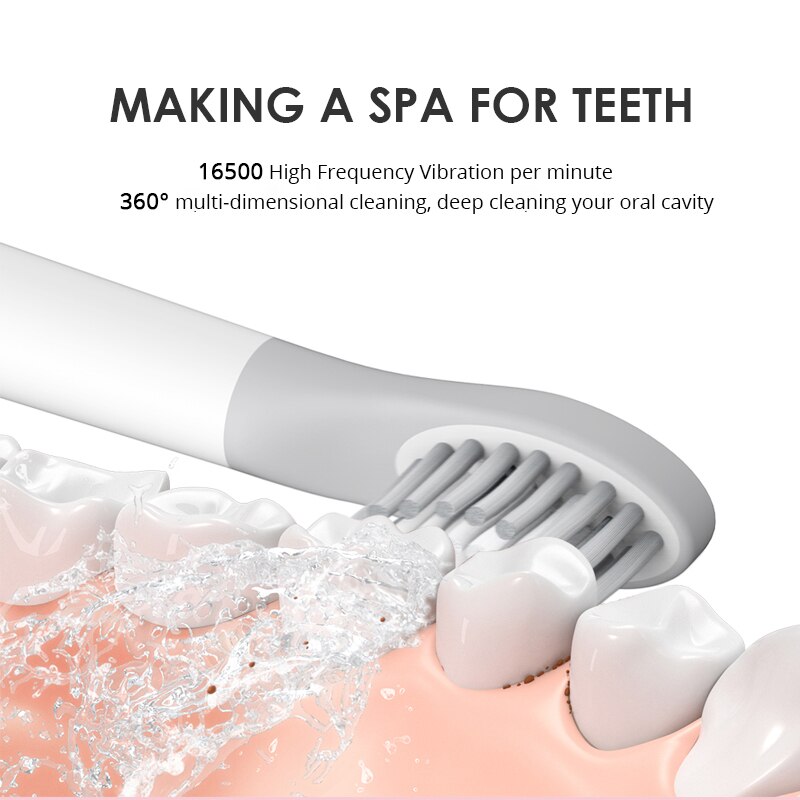 Cepillo de dientes eléctrico ultrasónico Xiaomi Mijia T100 y cabezales de repuesto para cepillo de dientes con limpieza profunda para adultos