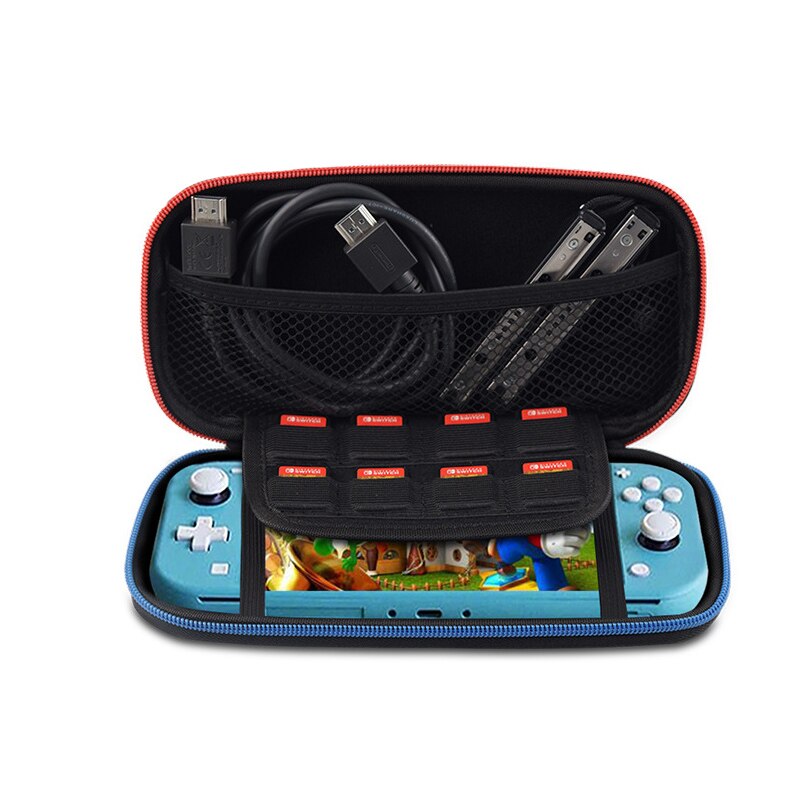 nouveauté Switch Lite étui de transport dur EVA Nylon sac anti-rayures stockage sac à main 8 fente pour carte Nintendo Switch Lite