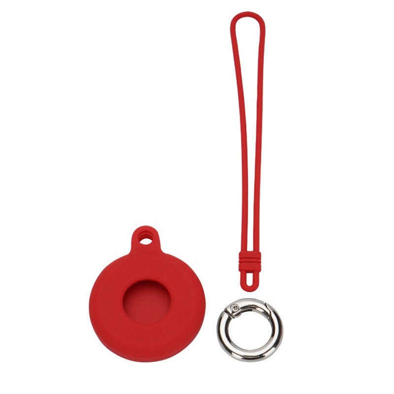 Siliconen Lederen Case Voor Airtags Lederen Beschermhoes Met Sleutelhanger Anti-Kras Draagbare Accessoires Protector Cover Airtag: 04