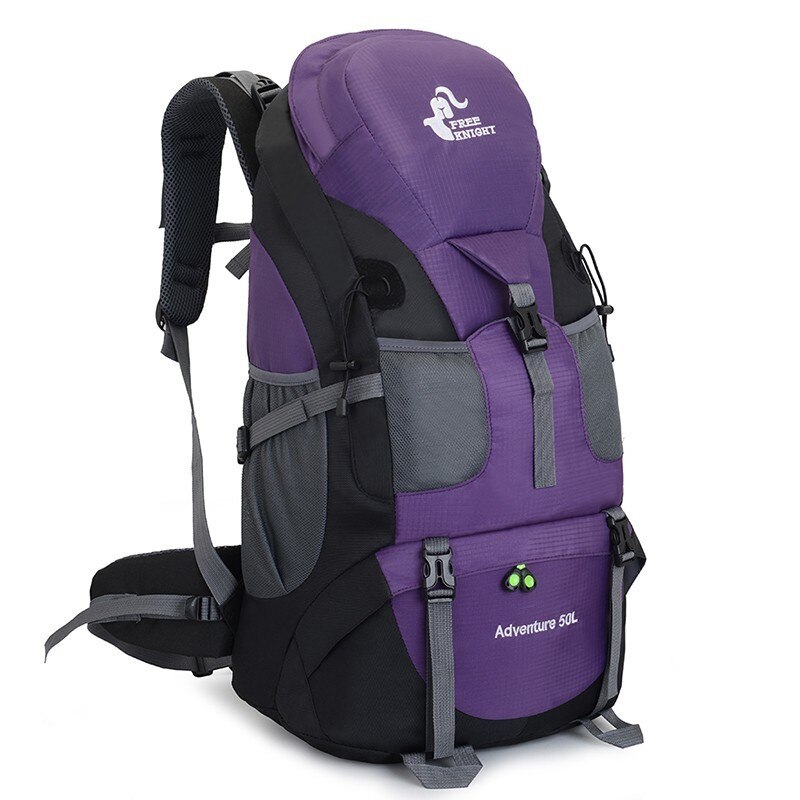 Sac à dos étanche 50L pour le camping et la randonnée pour homme, voyage en plein air, trekking, cyclisme, alpinisme pour femme: Purple