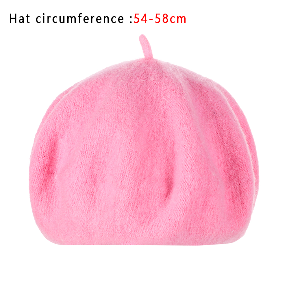 Gorros de boina de fieltro para otoño e invierno, sombrero de pintor francés a la para mujer, boinas de Color sólido a la para niñas, gorra plana multicolor para mujer