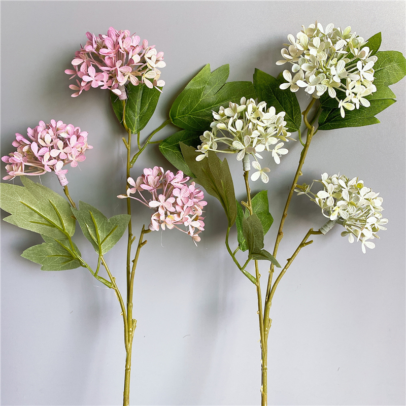 Lilla hortensia blomst gren kunstige kunstige blomster til haven dekor flores kunstige