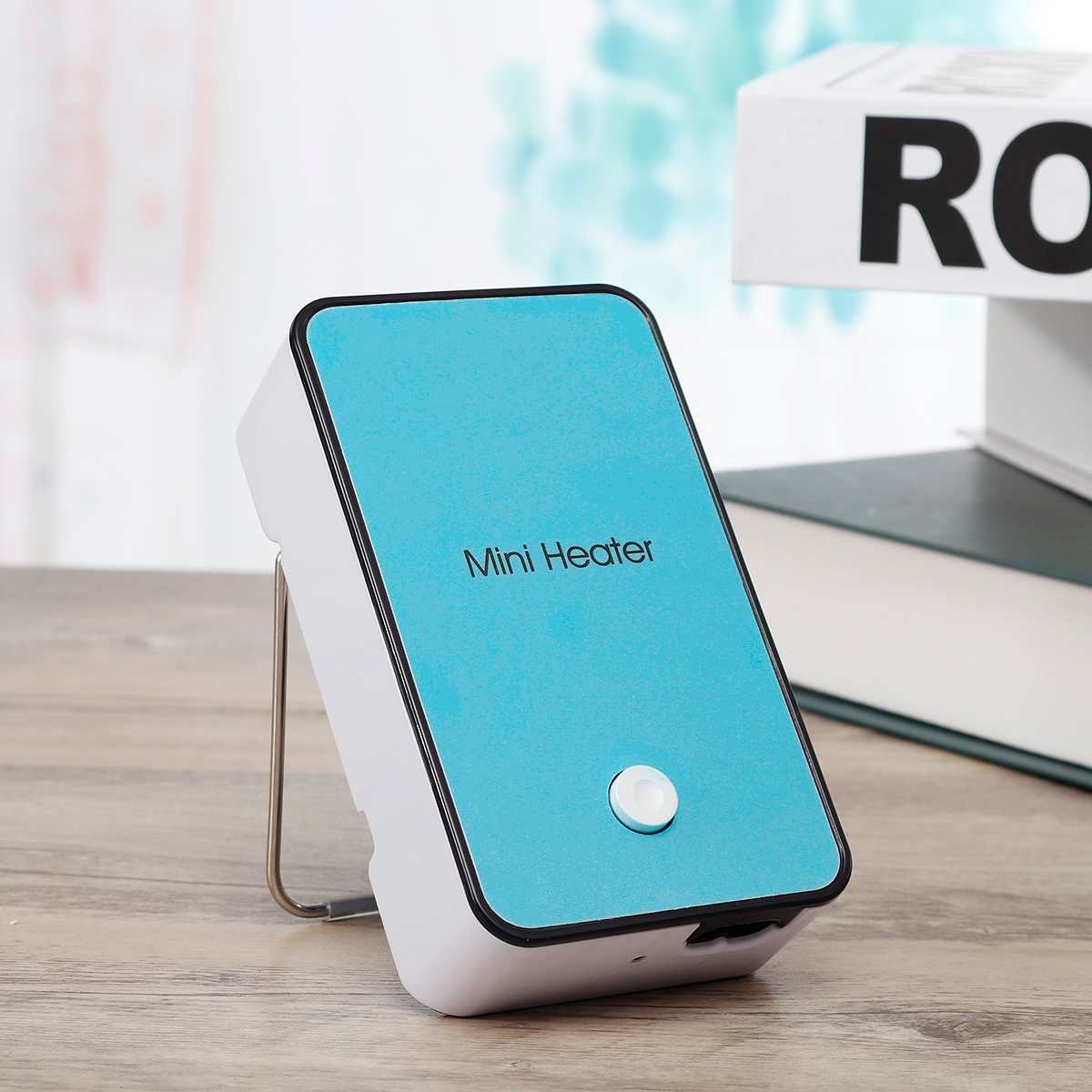 Electric Space Heater Mini Electric Heater Fan Heater Portable Winter Home Office Desktop 50W 110VRechargeable Handy Air Warmer: Sky Blue