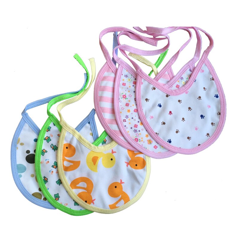 6 teil/los 0-1 jahre baby Heiße Neue 100% baumwolle weiche unisex solide komfortable cartoon-muster lätzchen zufällig