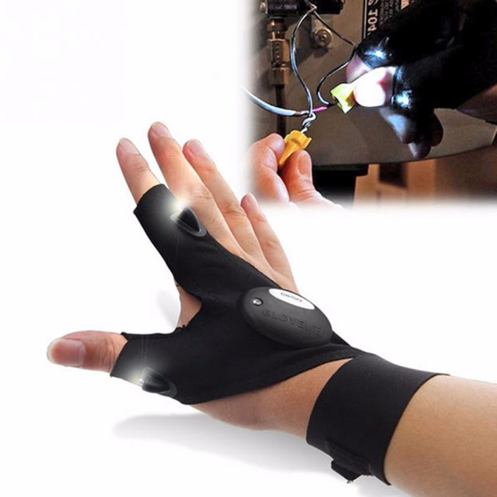 Night Waterproof Fishing Glove with High bright LED Light Rescue Tools Outdoor Gear breathable Practical durable #2