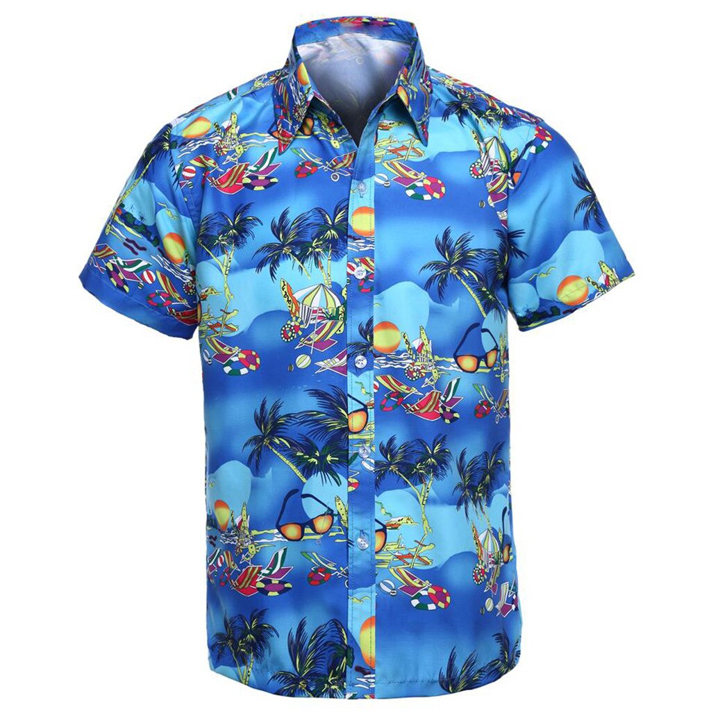 Camiseta primaveral de feitong para hombre con estampado de pareja de piratas de Surf de verano de manga corta Unisex # w45: Blue / L