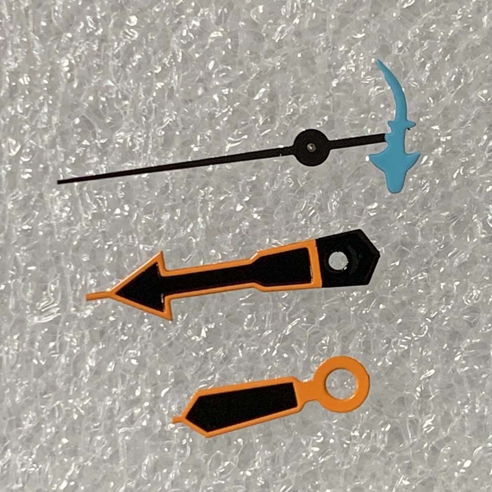 Orange Uhr Hände mit Schildkröte/Fisch/Dreizack/rüder Zweite Nadel herren Uhr Zubehör passen NH35/NH36/4R Mechanische Bewegung: Paket 2
