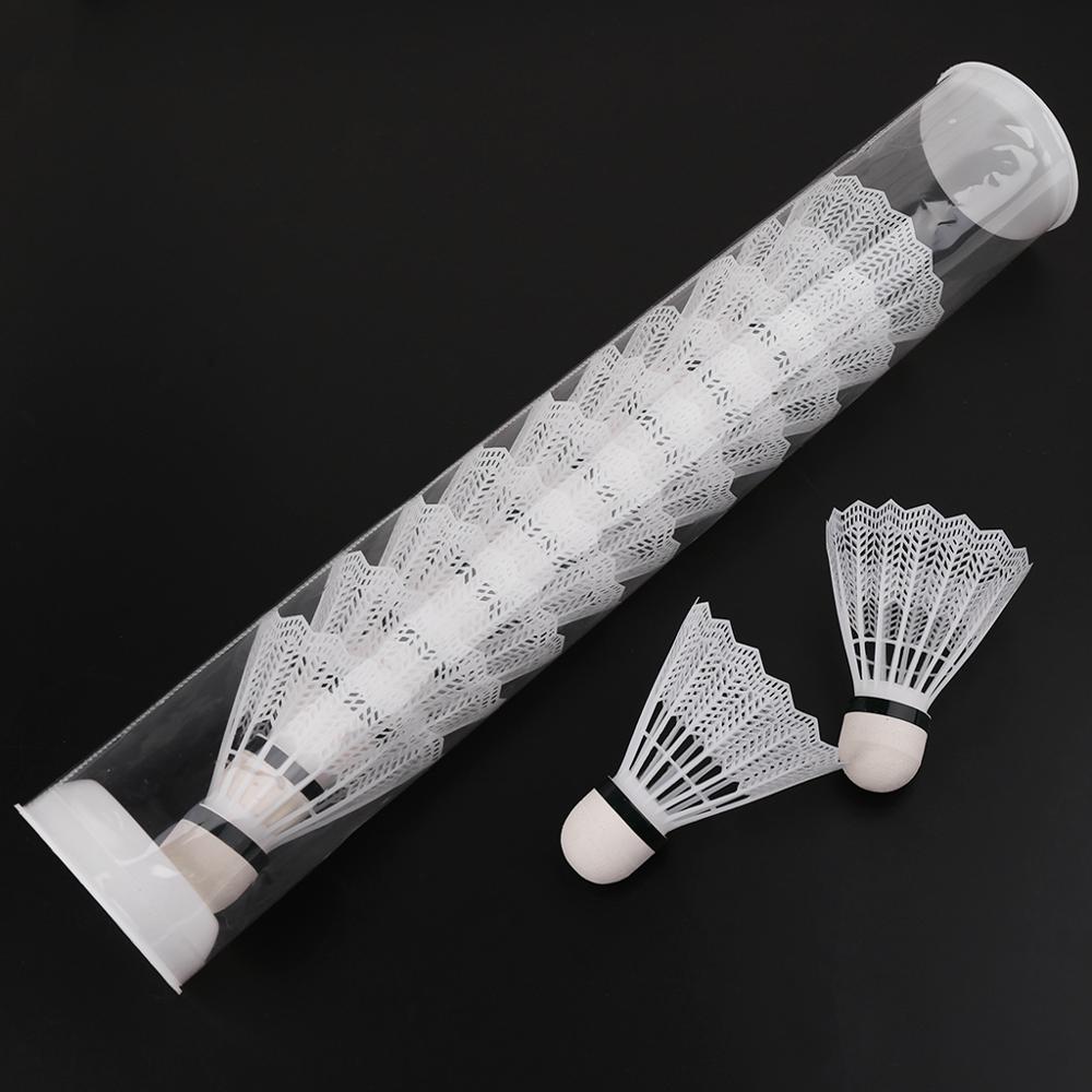 12 st vita badmintonplastbollar inomhus gym sporttillbehör