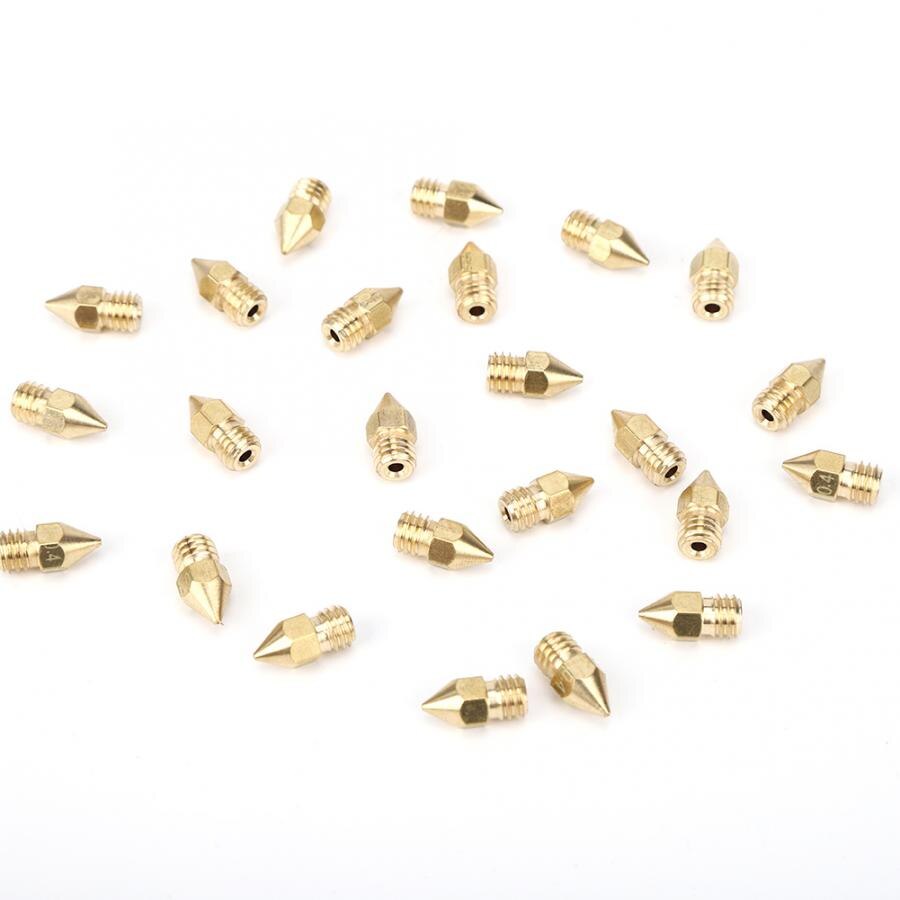 50 stuks/set  mk8 puntige messing spuitmonden met belettering 3d printeraccessoires 13 x 6mm