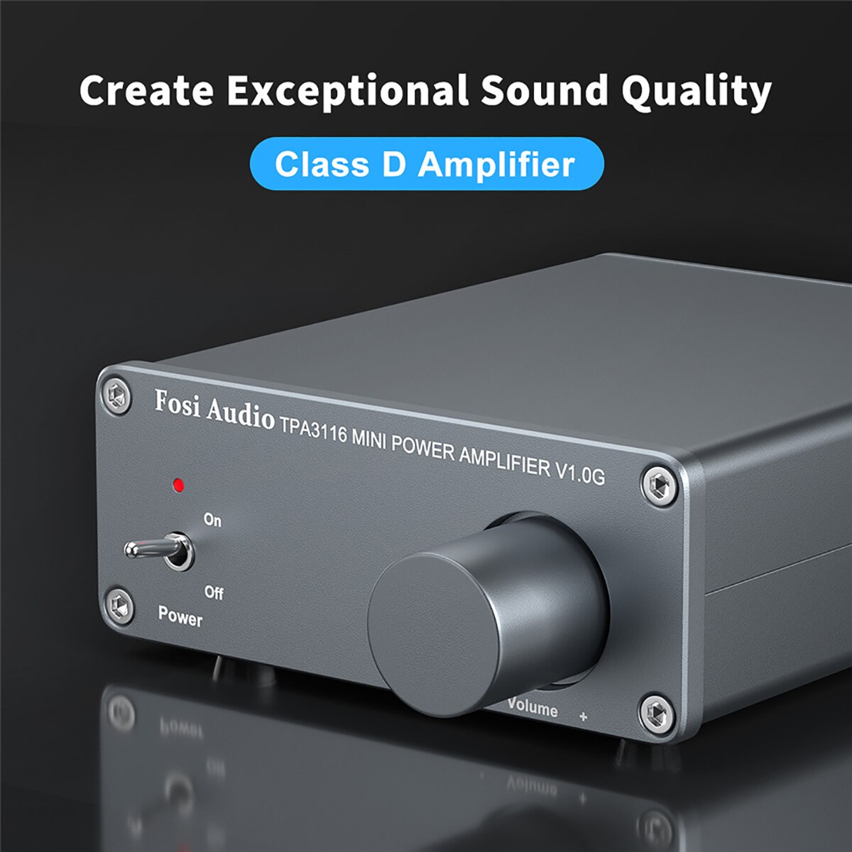 Fosi Audio 2 Channel TPA3116D2 Stereo Audio Class D Amplifier 50W X 2 - V1.0 Power Amplifier For Home Passive Speakers