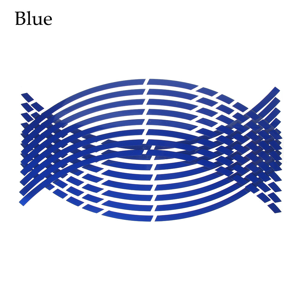 10Pcs Kinderen Loopfiets Reflecterende Sticker Wiel Decals Reflecterende Band Applique Tape Veiligheid Stickers Fiets Accessoires: blue