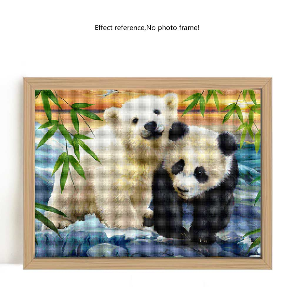 Evershine – Kit de peinture de diamants, broderie complète d'animaux, motif Panda, carré, point de croix, mosaïque, strass, Art artisanal