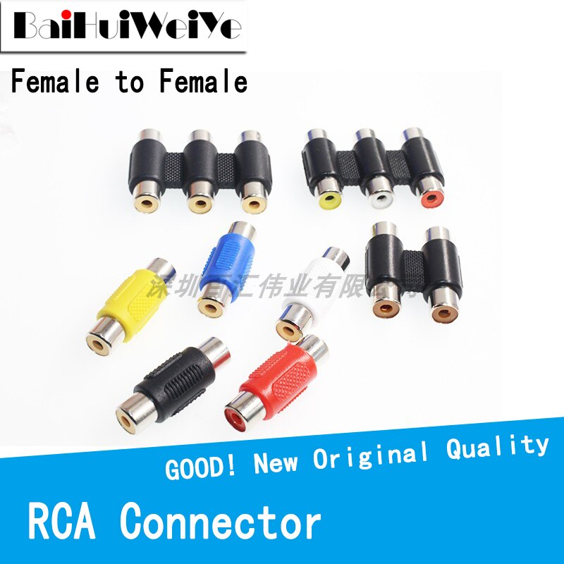 5 Stks/partij Rca Dual Koppeling Vrouwelijk Naar Vrouwelijke Adapter Av-kabel Plug 2/10X Cctv Connector Video Audio Enkele dubbele Drie Connector