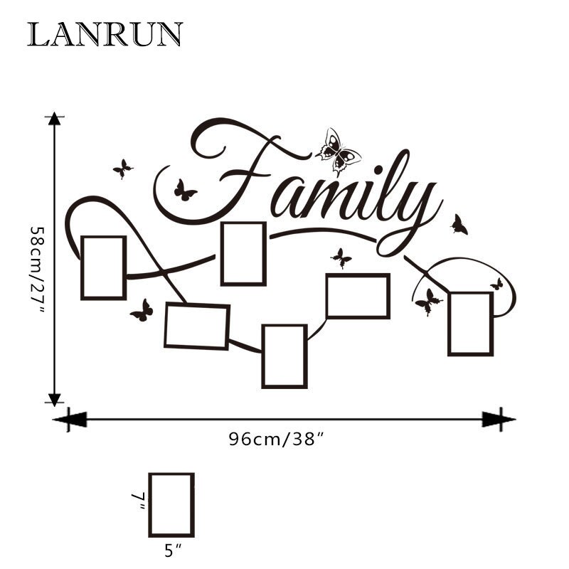 DIY Family Photo Frame Living Room Bedroom Wall Decals Poste Home Decor LANRUN KW5071 Vinyl Wall Sticker Art Decal